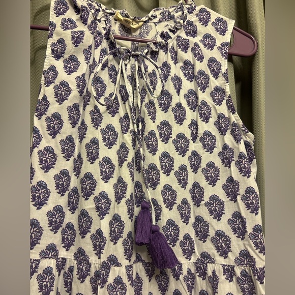 Anthropologie Celina Moon smocked Maxi Dress with tassel Med - Picture 4 of 6